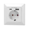 1-vägsuttag Jordat med 1xUSB-A + 1xUSB-C 2,8A