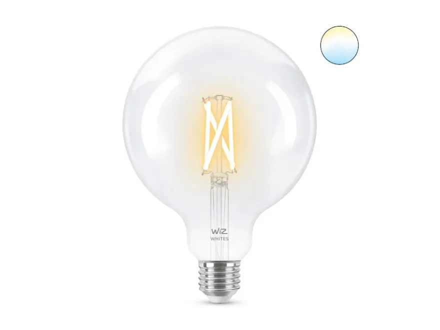 WiZ LED White Filament Klar Glob 125 7W (60W) E27 WiFi