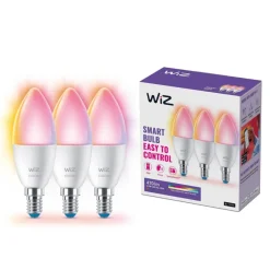 WiZ Wi-Fi BLE 4.9W Kron E14 RGB 3-pack